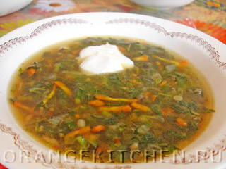 Зеленые щи с крапивой и щавелем