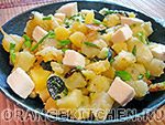 Вегетарианские овощные блюда: картофель с кабачками и маслинами